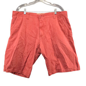 Iron Co Mens Chino Shorts Red Size 36 Slash Pockets Belt Loops